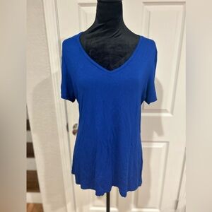 Apt. 9 Royal Blue V-Neck Short Sleeve Women’s Top - Size Large